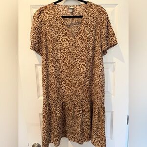 Target a new day Leopard Print V-Neck T-Shirt Dress
